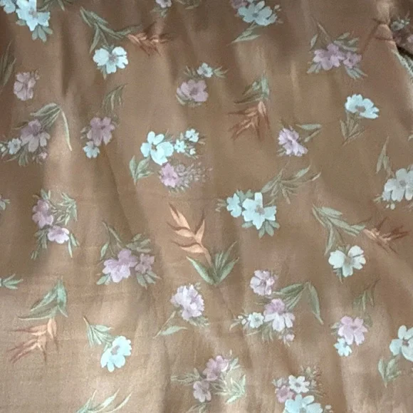 Pink Rose Floral Midi Dress - Tan and Pink - Picture 5 of 5